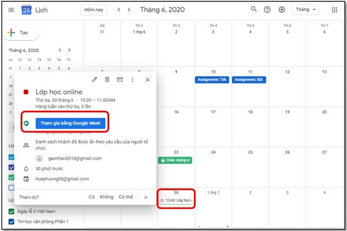 huong dan hoc online tren google meet